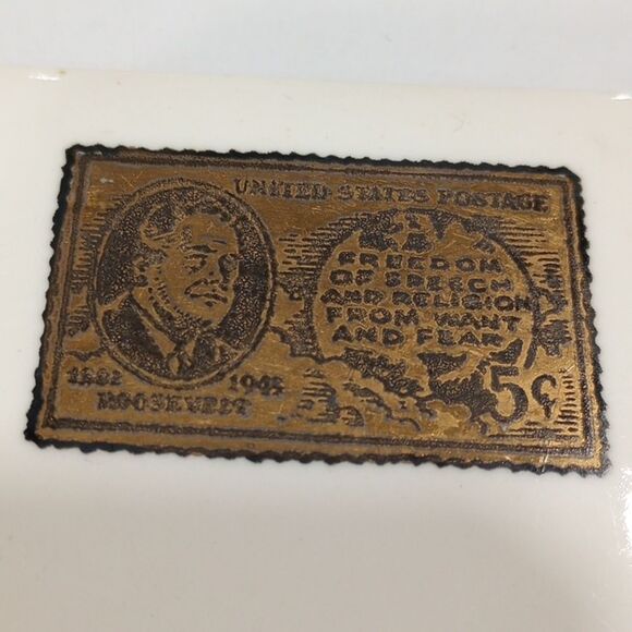 Vintage Wheeling Postage Stamp Ceramic 6 X 6 Tile - Picture 9 of 10